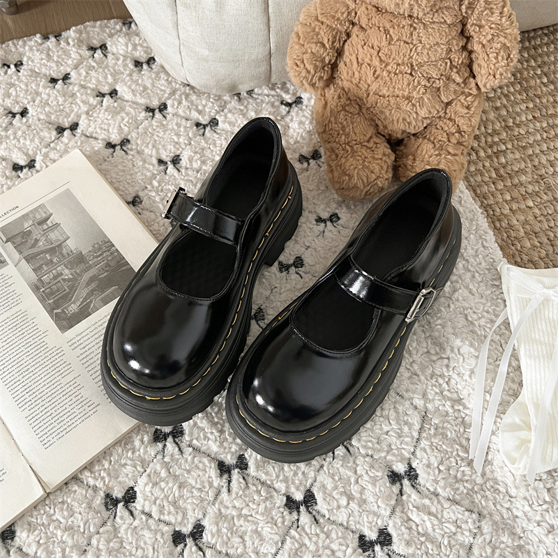 Womens Round Toe Mary Jane Shoes Casual Comfort Chunky Heel Pumps Preppy - Picture 15 of 17