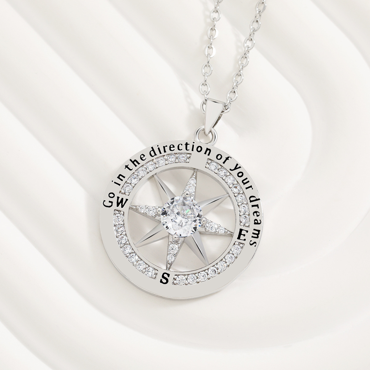 Compass English Pendant Octagonal Star Compass Necklace - Picture 19 of 23