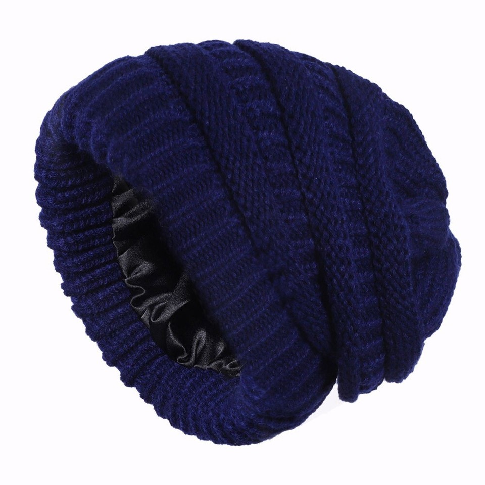Womens Mens Winter Beanie Hat Warm Knit Hat Thick Silk Satin Lined Cap Outdoor - Bild 29 von 33