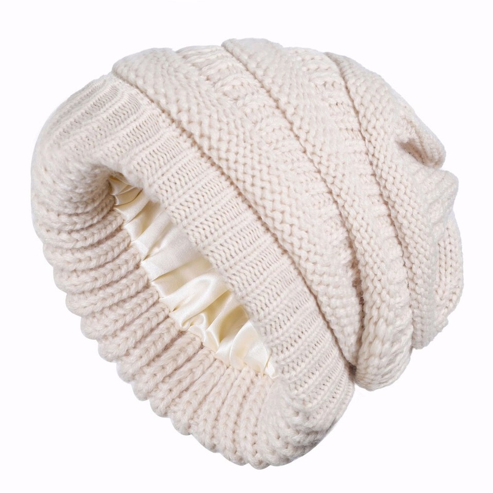 Womens Mens Winter Beanie Hat Warm Knit Hat Thick Silk Satin Lined Cap Outdoor - Bild 32 von 33