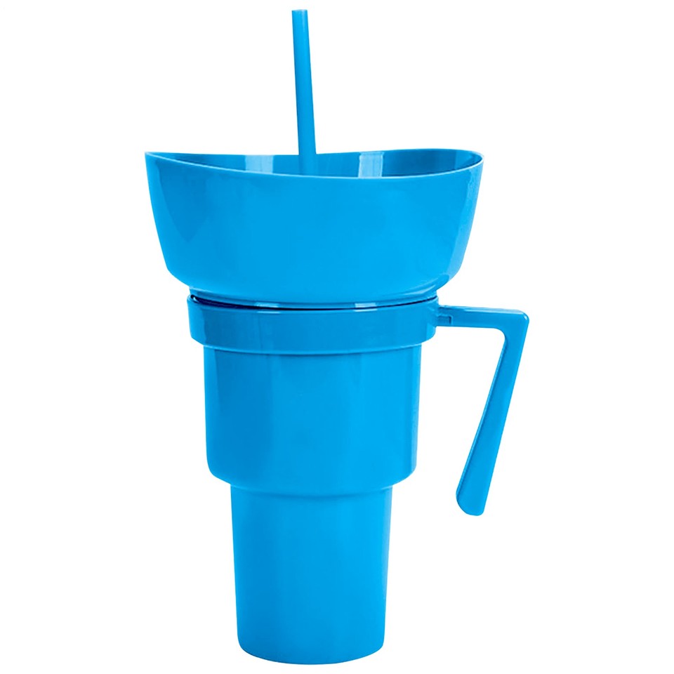 Combo de taza de bocadillos y bebidas, taza de bebida con tazón de bocadillos para postre camping diario - Imagen 25 de 31