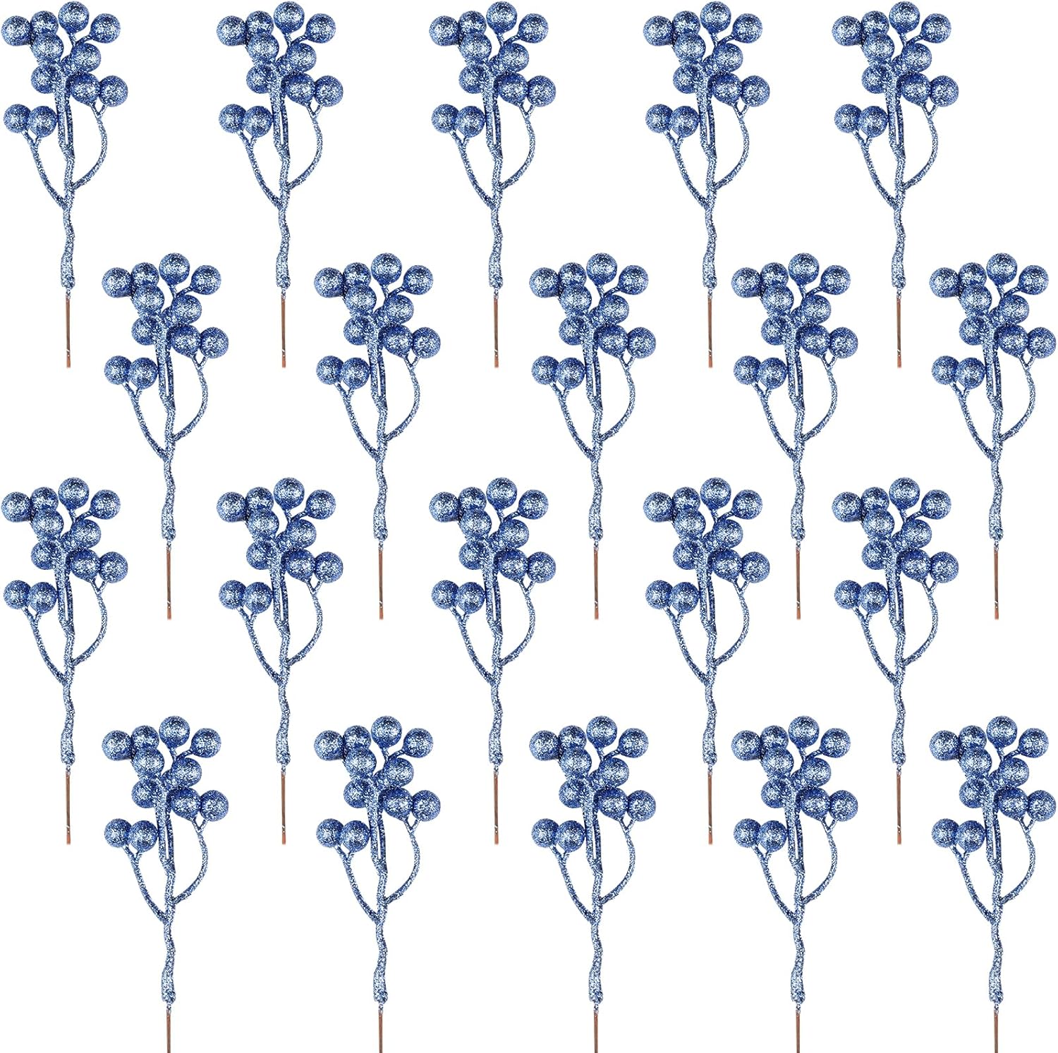 Fangoo 20 Pack 18 cm Champagne Oro Berry Ramita Tallo Artificial Borgoña Berry Pi - Imagen 25 de 66