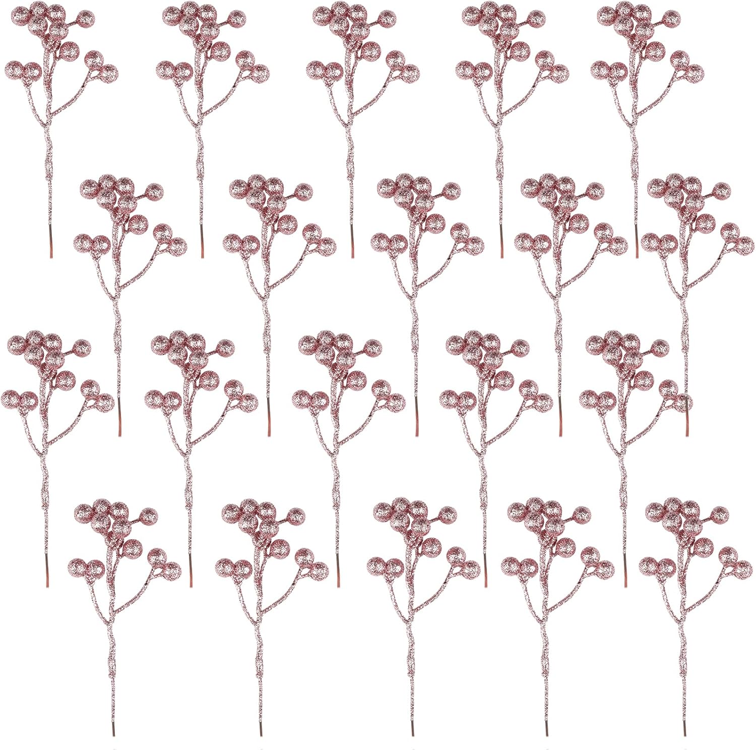 Fangoo 20 Pack 18 cm Champagne Oro Berry Ramita Tallo Artificial Borgoña Berry Pi - Imagen 58 de 66