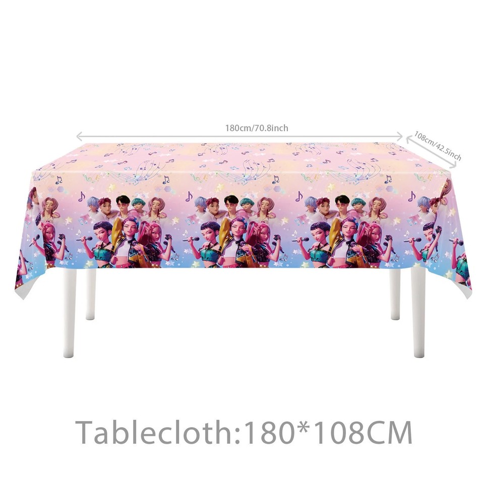 KPop Hunters Party Supplies Set Plates Cups Tablecloth Napkins Themed Party - Picture 21 of 23