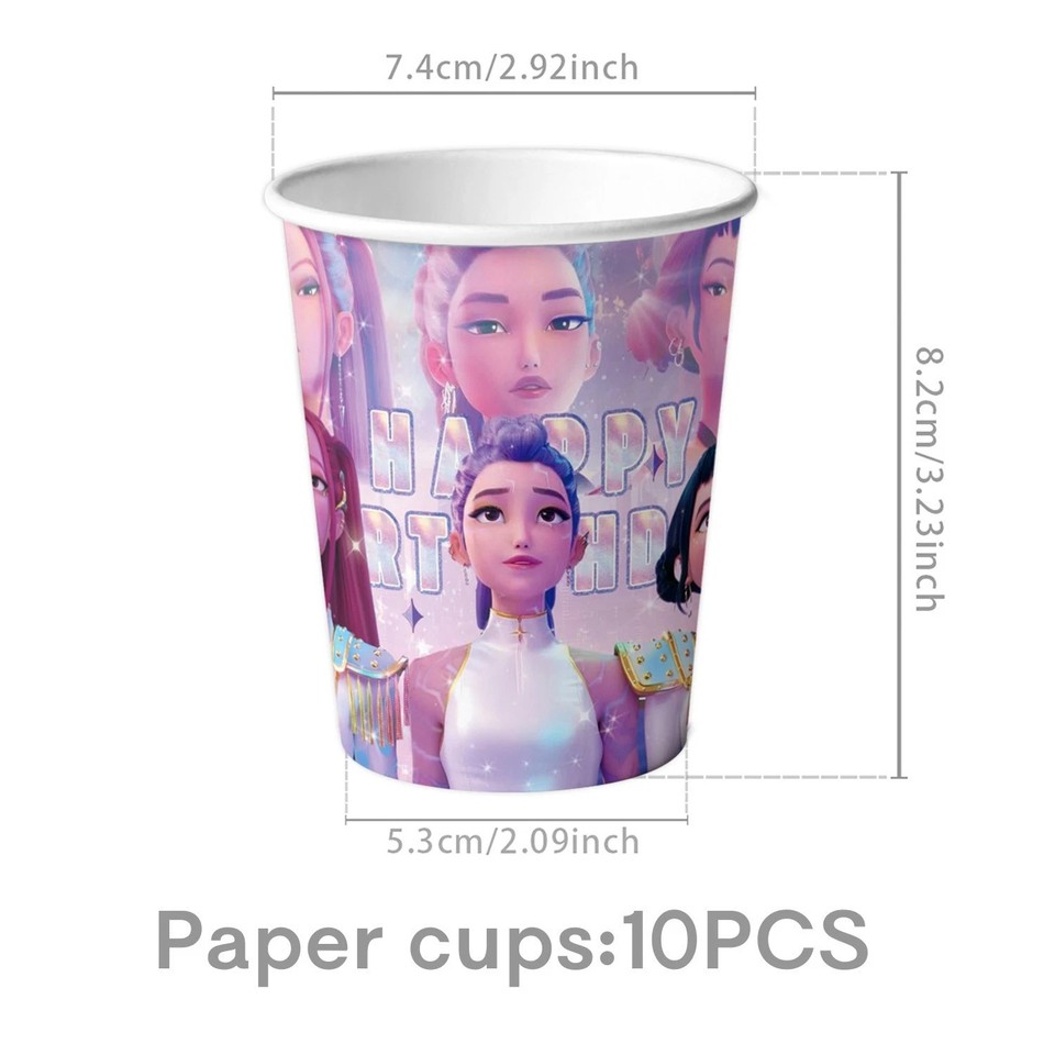 KPop Hunters Party Supplies Set Plates Cups Tablecloth Napkins Themed Party - Picture 22 of 23