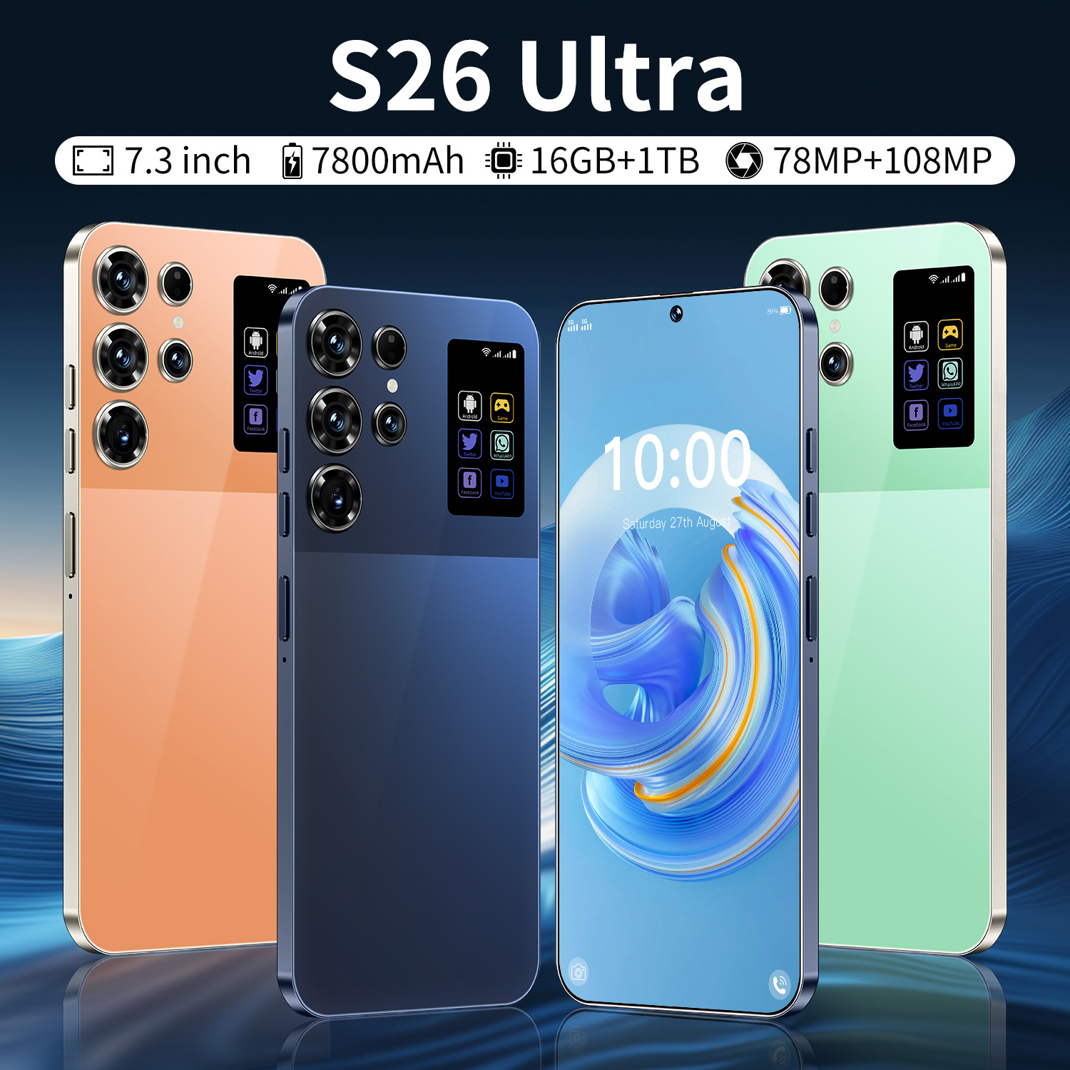 S26Ultra 7.3-inch large screen Android 12 built-in pen 16+1TB