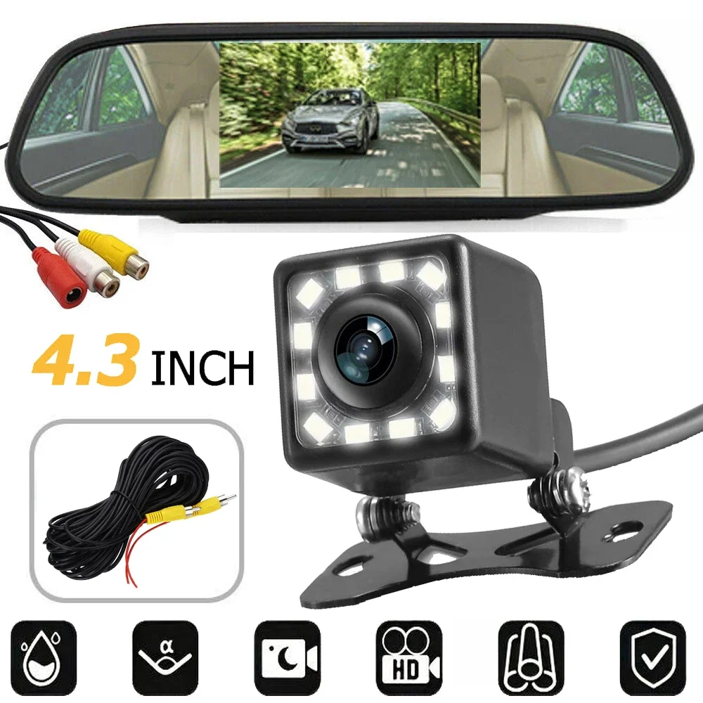 Car rear view backup camera parking lot system night vision+4.3 "rearview mirror - Picture 13 of 13