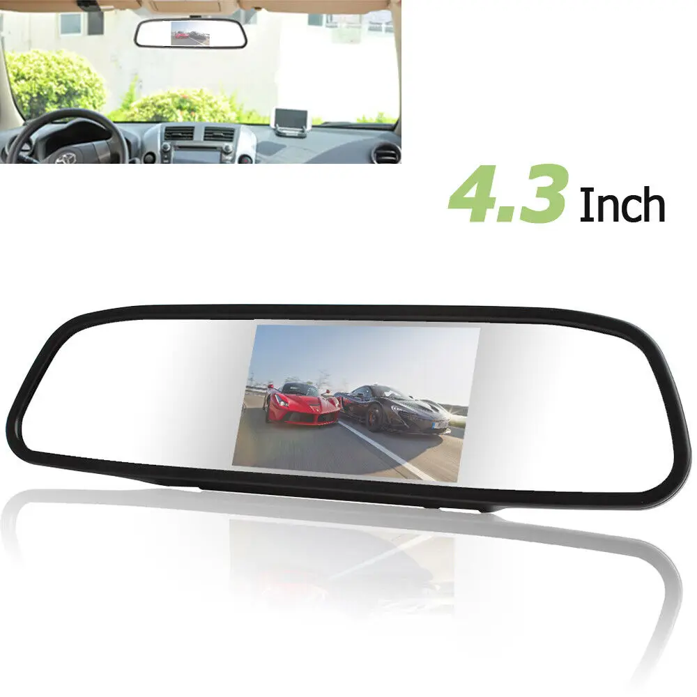 Car Backup Camera Rear View Parking System Night Vision + 4.3" Mirror Monitor^