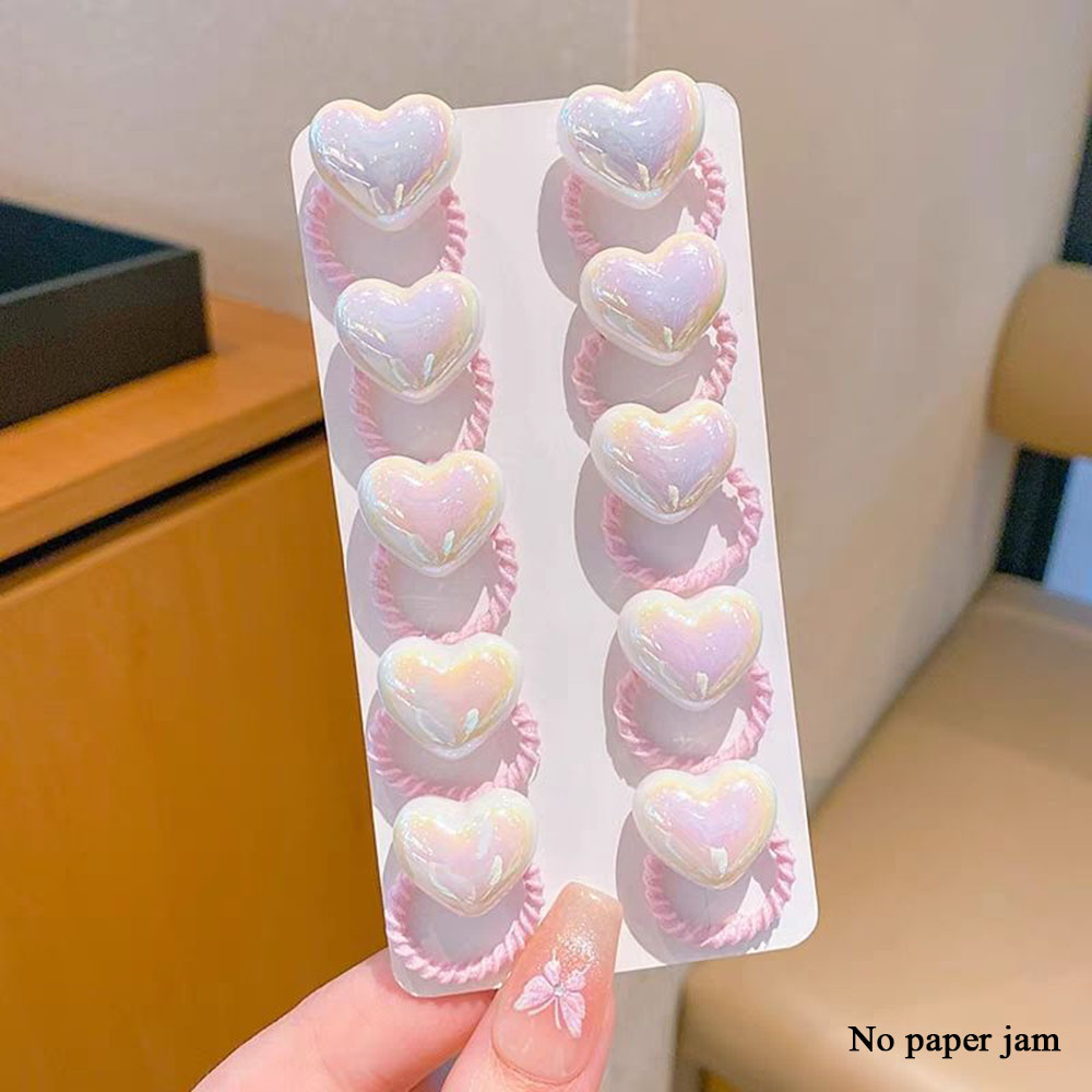 Moda Dulce Elegante Conjunto de 10 Bandas para Cabello en Forma de Estrella Sin Daños - Imagen 19 de 21