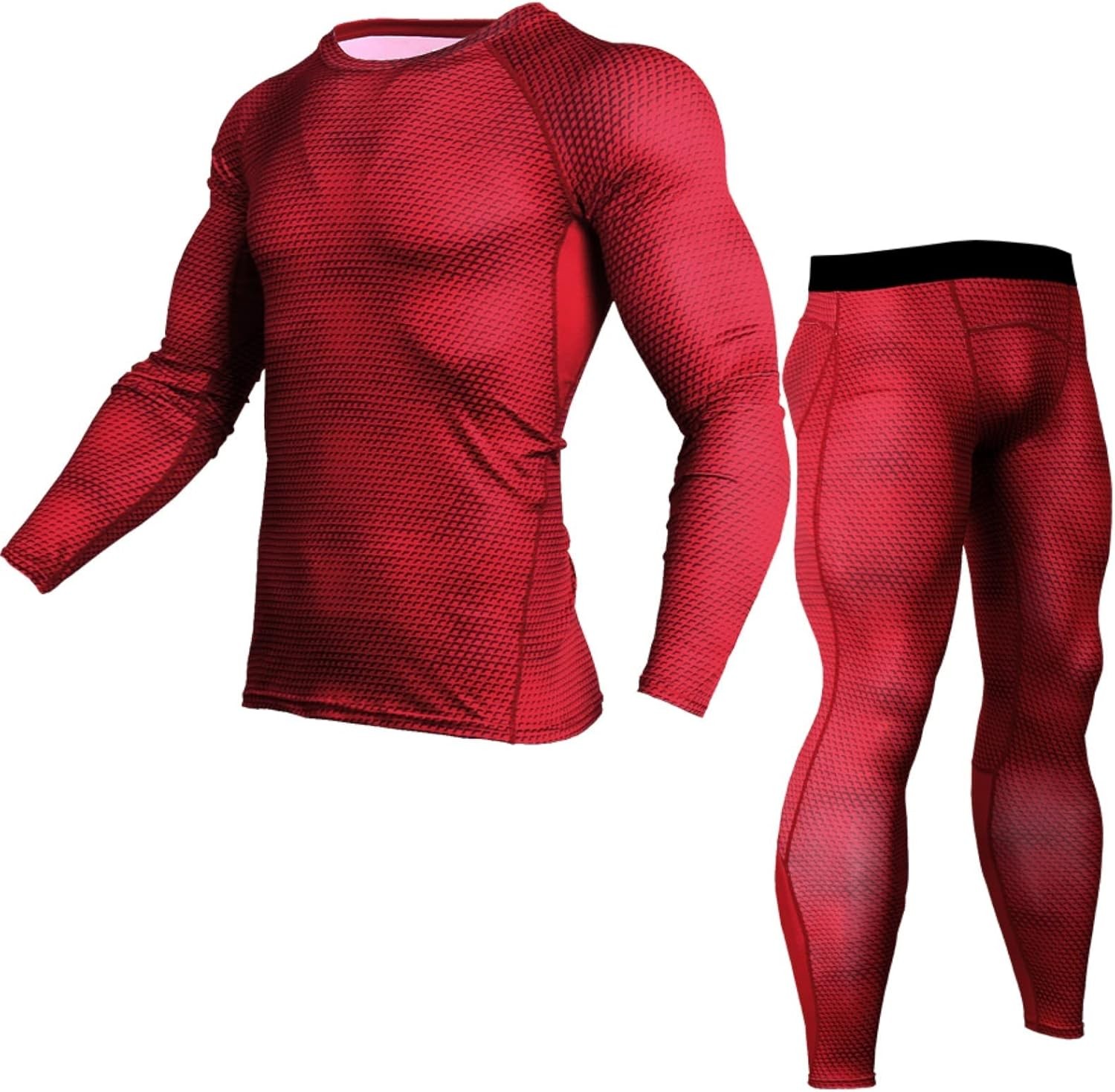Set Corsa Sportiva per Uomo Camicia a Compressione + Pantaloni, Tuta Sportiva Asciugatura Rapida - Foto 10 di 41