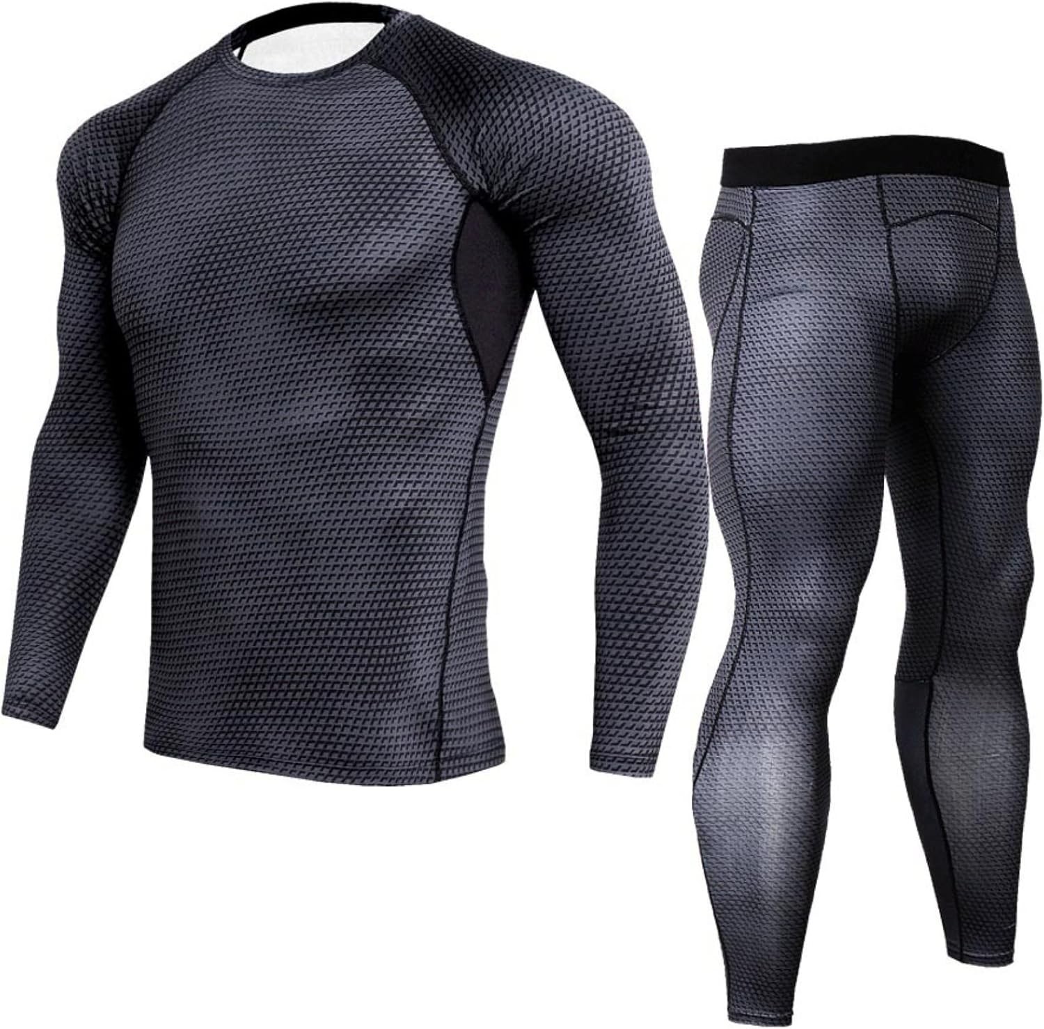 Set Corsa Sportiva per Uomo Camicia a Compressione + Pantaloni, Tuta Sportiva Asciugatura Rapida - Foto 16 di 41