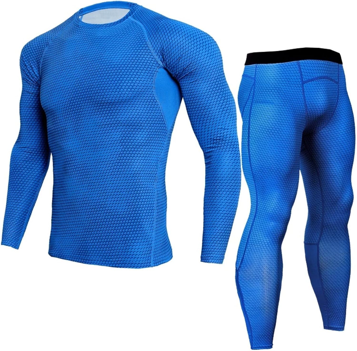Set Corsa Sportiva per Uomo Camicia a Compressione + Pantaloni, Tuta Sportiva Asciugatura Rapida - Foto 36 di 41