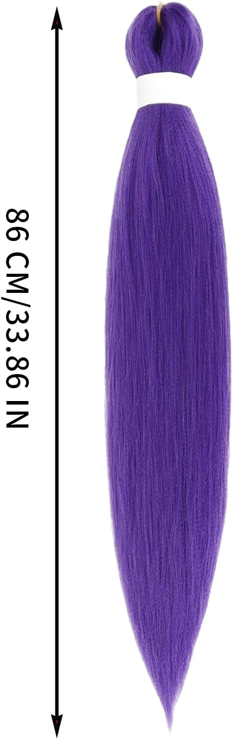 1pc Long Purple Braiding Hair For Kids, Pre Stretched Synthetic Braiding Hair E - Picture 24 of 26