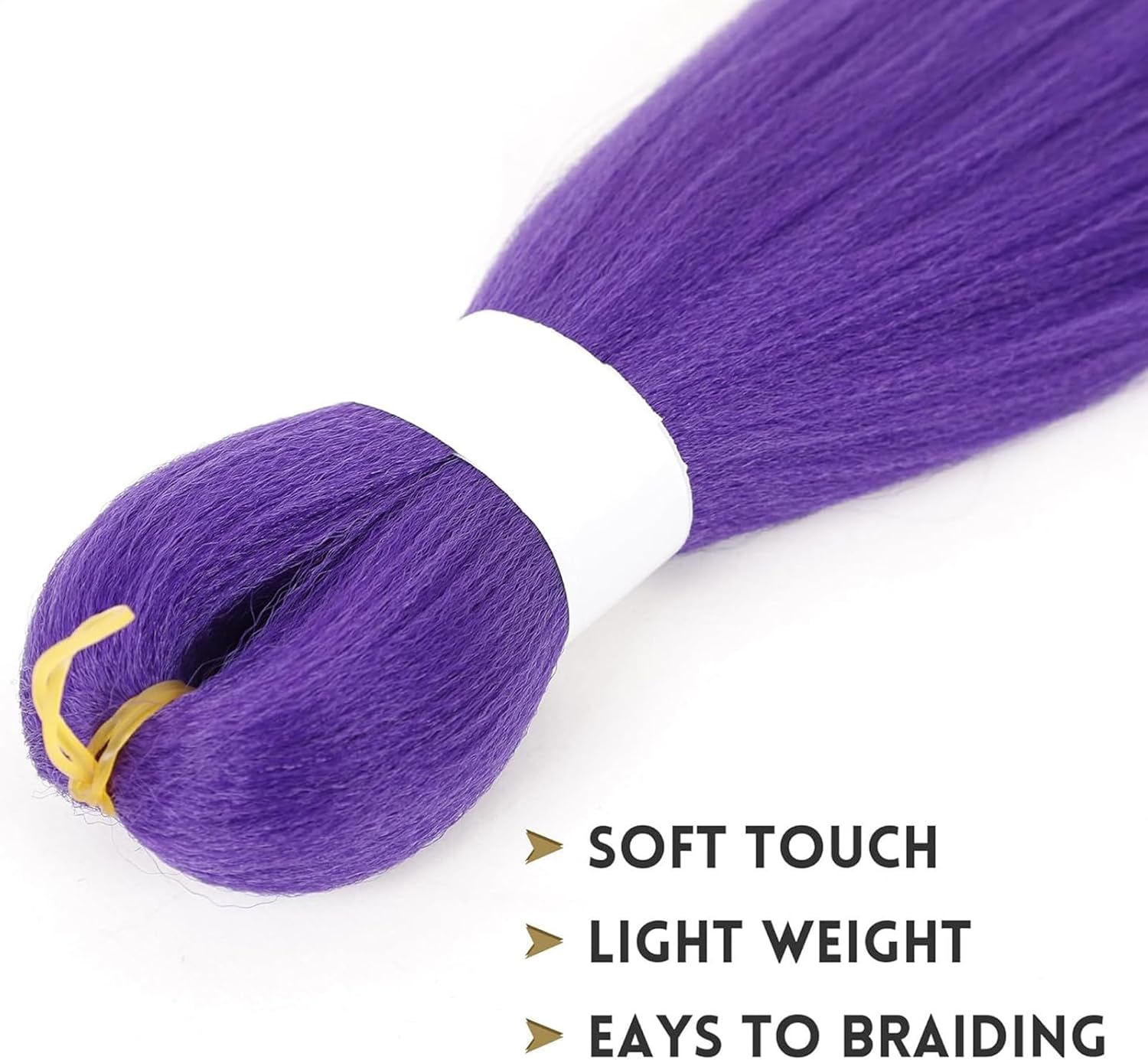 1pc Long Purple Braiding Hair For Kids, Pre Stretched Synthetic Braiding Hair E - Picture 25 of 26