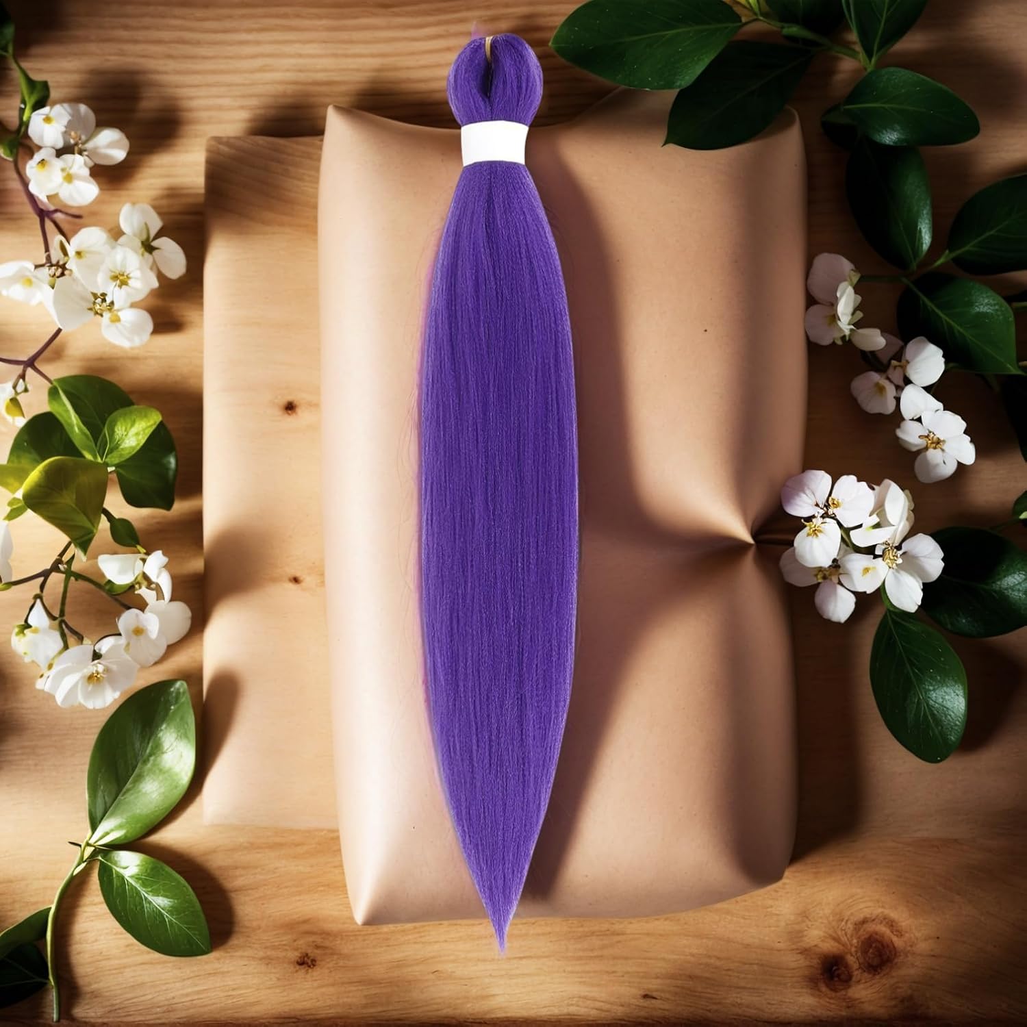 1pc Long Purple Braiding Hair For Kids, Pre Stretched Synthetic Braiding Hair E - Picture 26 of 26