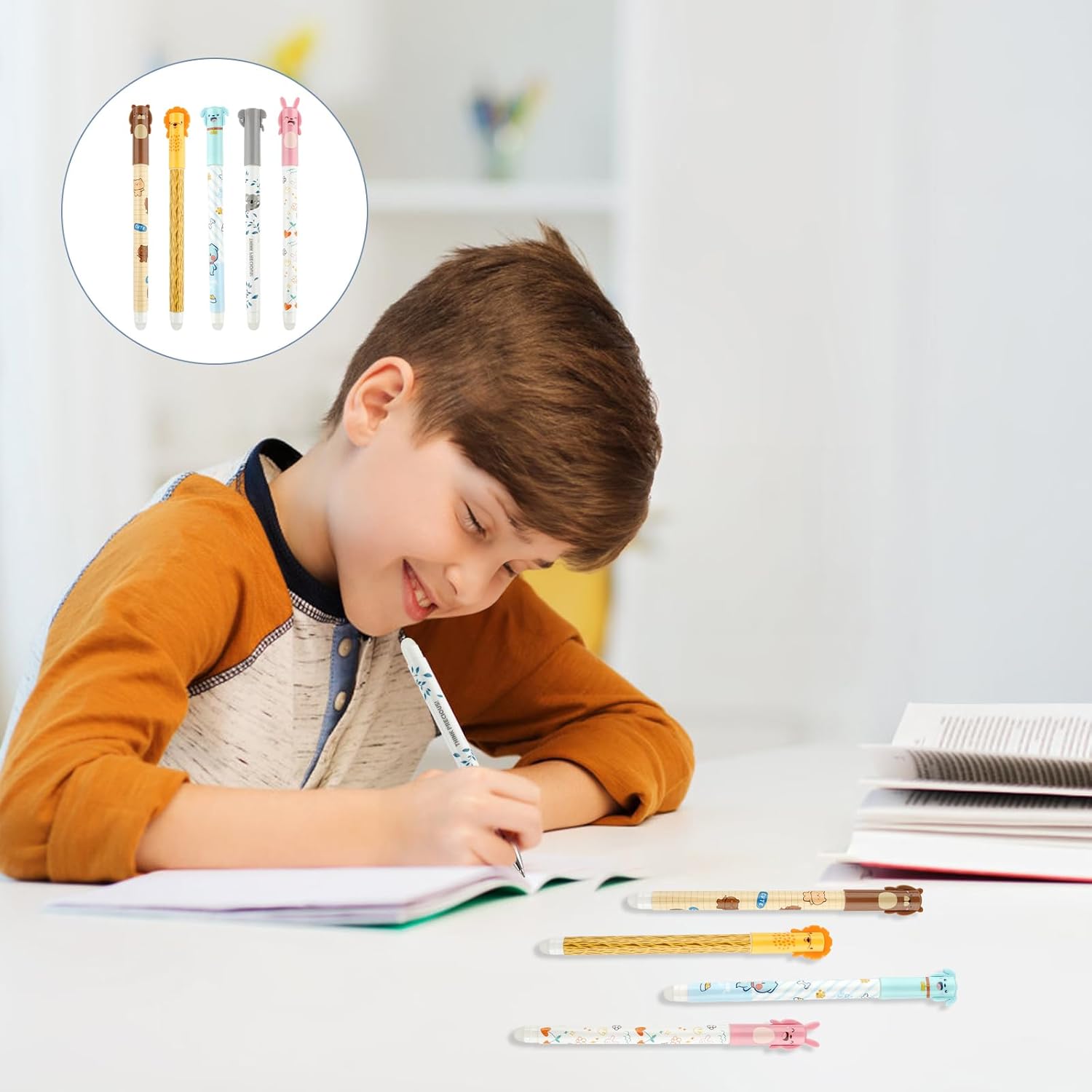 Bolígrafo borrable, azul bolígrafos borrables, 0,5 mm bolígrafos de gel borrables, T - Imagen 24 de 30