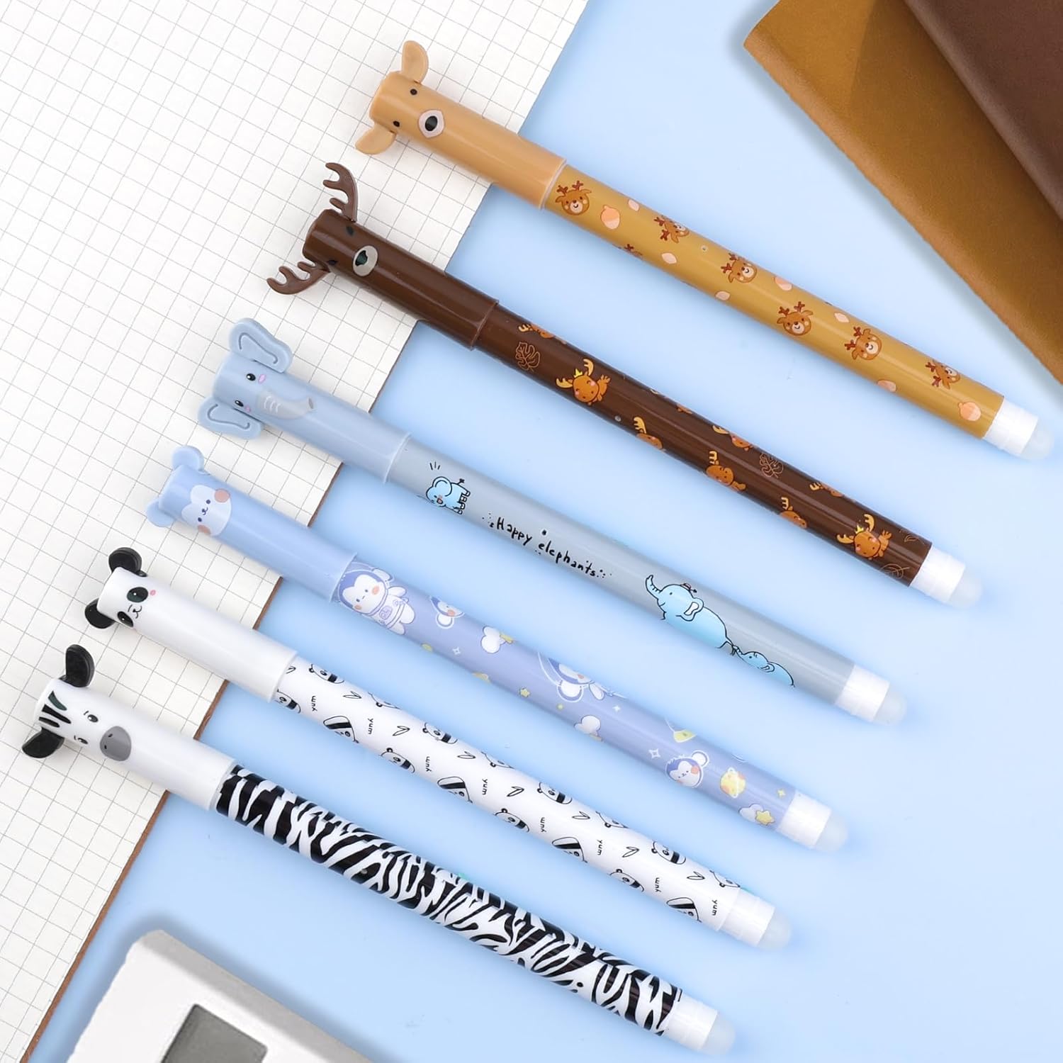 Bolígrafo borrable, azul bolígrafos borrables, 0,5 mm bolígrafos de gel borrables, T - Imagen 29 de 30