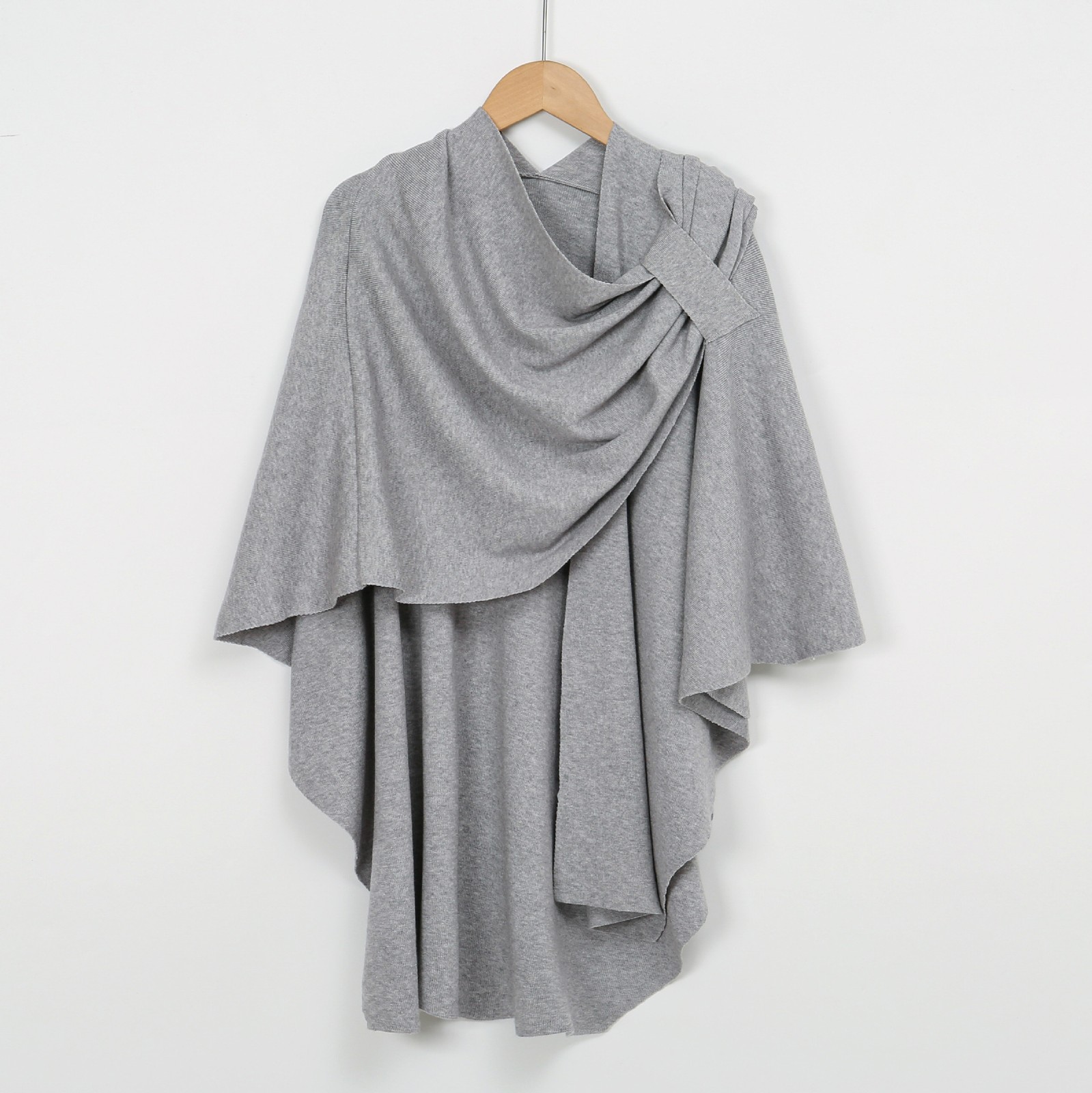 Dubai Women Shawl Wrap Cape Muslim Warm Winter Coat Solid Color Thick Blouse Top - Picture 11 of 13