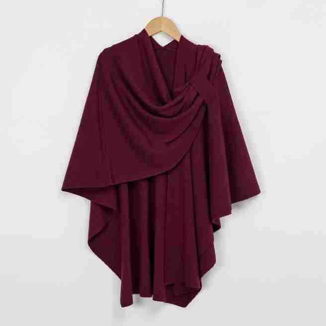 Dubai Women Shawl Wrap Cape Muslim Warm Winter Coat Solid Color Thick Blouse Top - Picture 13 of 13