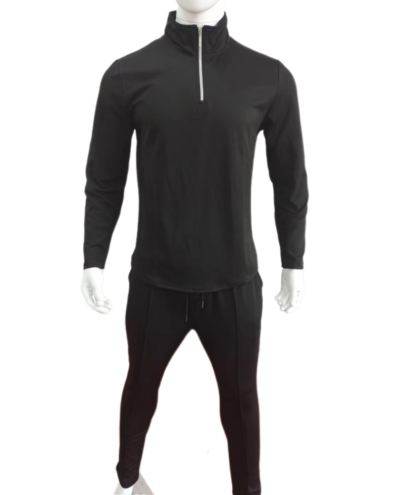 Set sportivo 2 pezzi tute uomo casual golf manica lunga cerniera t shirt top pantaloni - Foto 21 di 28