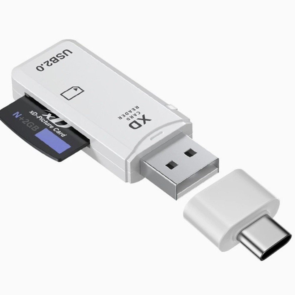 XD Card Reader Photos Memory Adapter + USB C Converter for Olympus Fuji Cameras