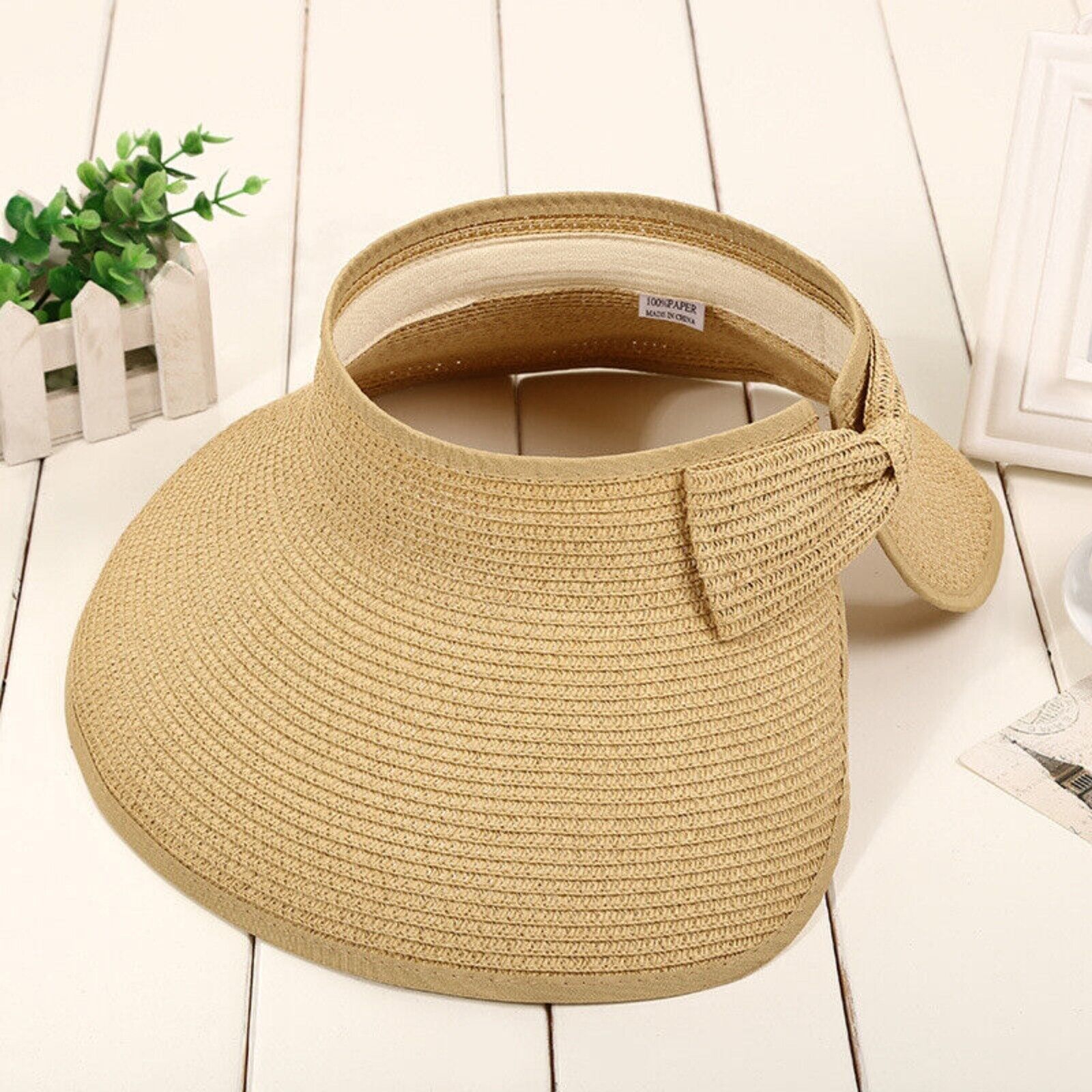 Foldable Cap for Sun Protection – Wide Brim Straw Hat Perfect for Summer - Picture 23 of 27