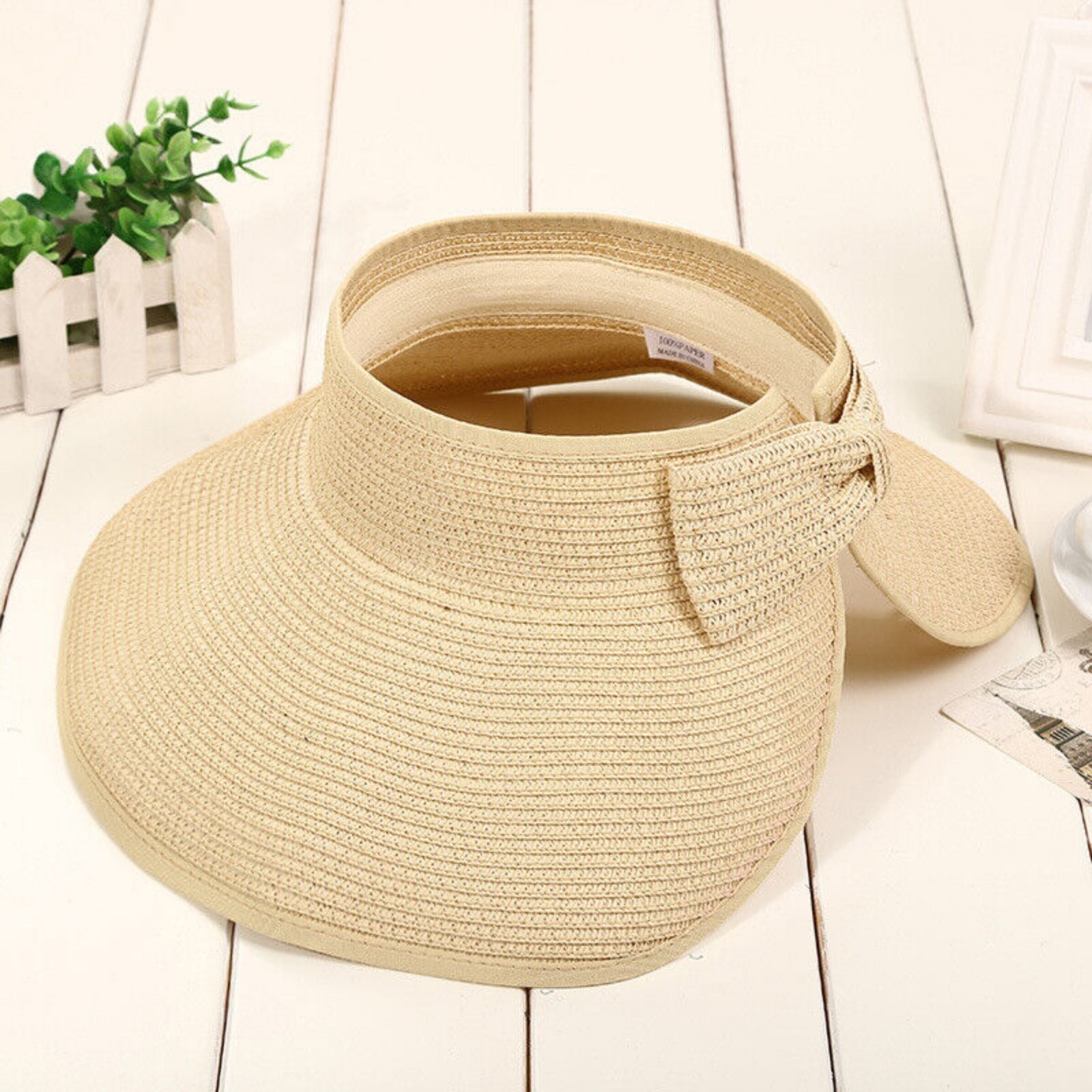 Foldable Cap for Sun Protection – Wide Brim Straw Hat Perfect for Summer - Picture 25 of 27
