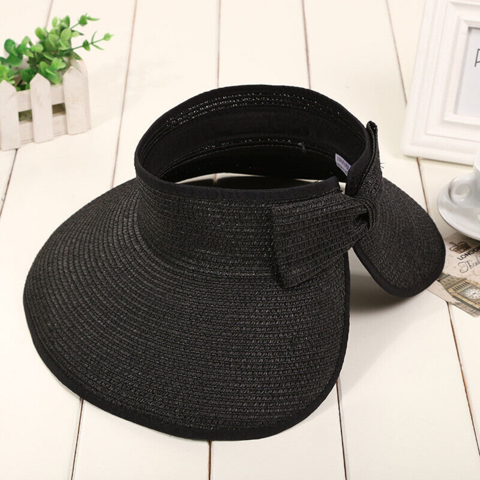 Foldable Cap for Sun Protection – Wide Brim Straw Hat Perfect for Summer - Picture 26 of 27