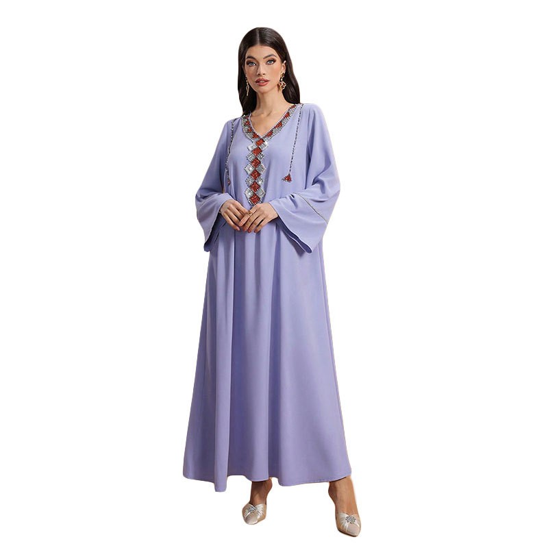 Dubai Women Muslim Long Sleeve Maxi Dress Turkey Kaftan Robes Islamic Dresses - Picture 12 of 12