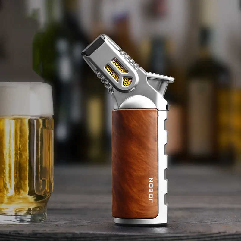 Butane Gas Lighter Metal Strong 4 Flame Torch Turbo Jet Outdoor Lighter Cigar