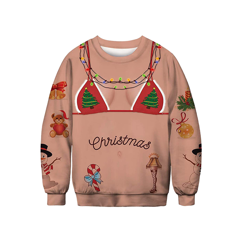 Unisex Christmas Ugly Sweater Pullover Jumper Xmas Sweatshirt Tops - Men Women - Picture 15 of 20