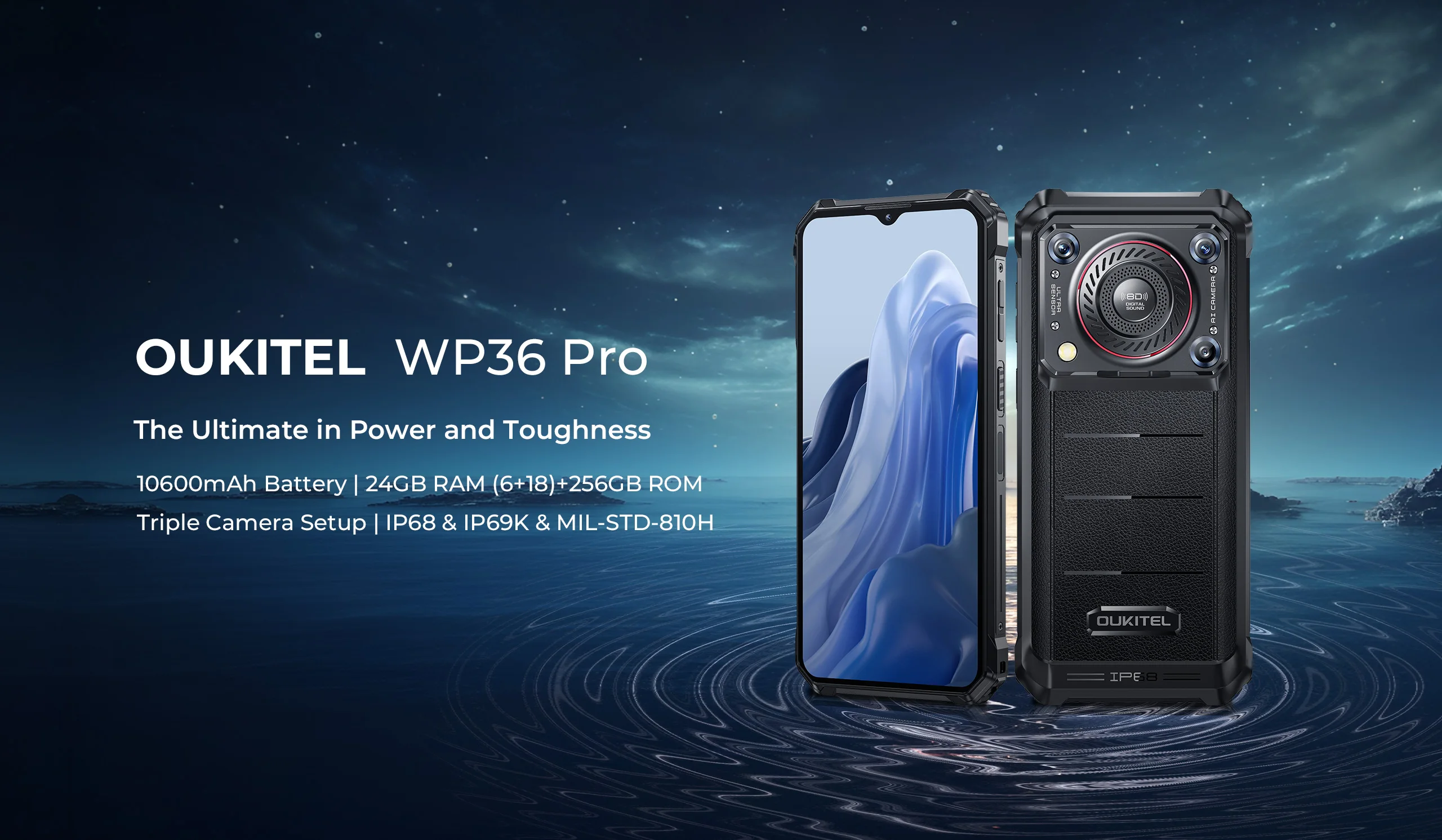 New Global Version Oukitel WP36 Pro Rugged Phone 24GB+256GB