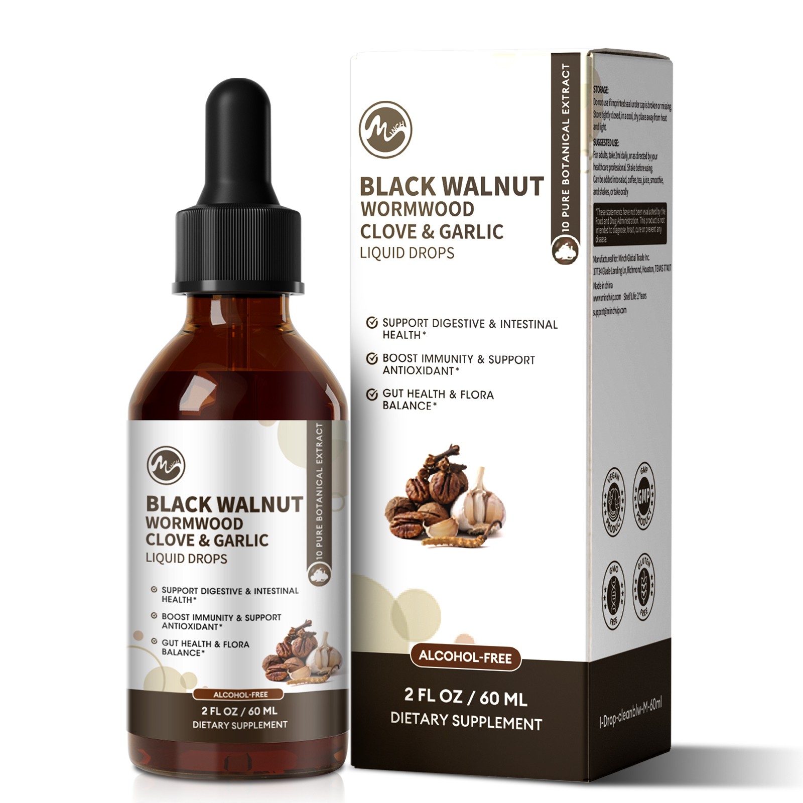 2-20OZ Parasite Cleanse Tincture/Extract-Wormwood, Black Walnut Hull, Clove 1-10