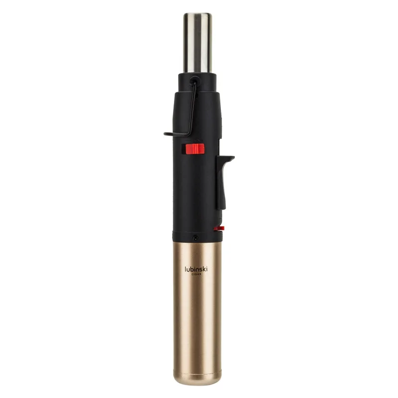 Metal Windproof Butane Gas Lighter with Cigar Opener Portable Turbo Jet Lighter