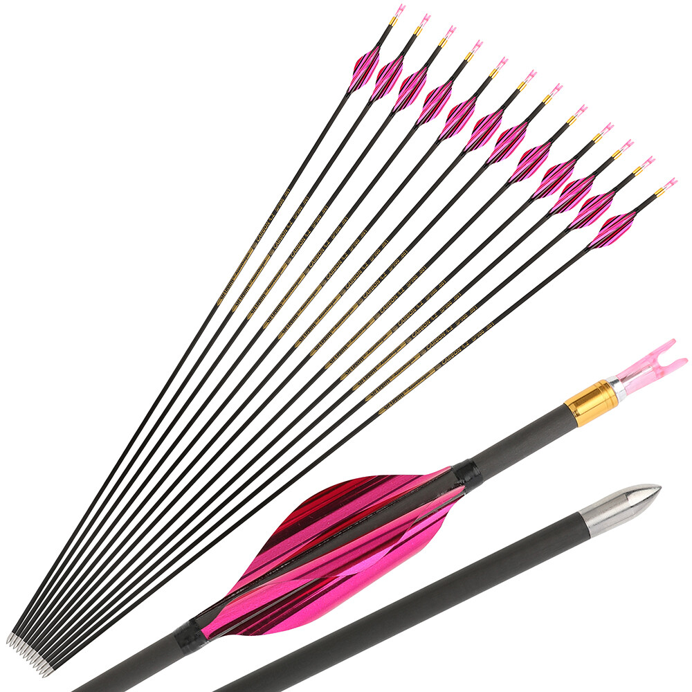 31" Pure Carbon Arrows Spin Vanes ID4.2 SP700-1000 Recurve Compound Bow Hunting - Picture 16 of 23