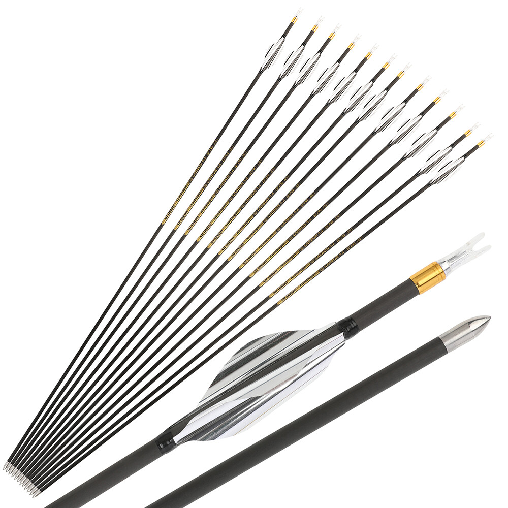 31" Pure Carbon Arrows Spin Vanes ID4.2 SP700-1000 Recurve Compound Bow Hunting - Picture 17 of 23
