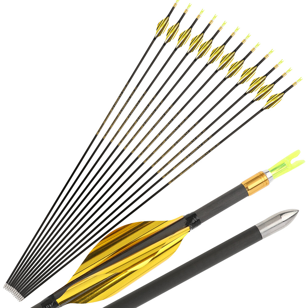 31" Pure Carbon Arrows Spin Vanes ID4.2 SP700-1000 Recurve Compound Bow Hunting - Picture 19 of 23