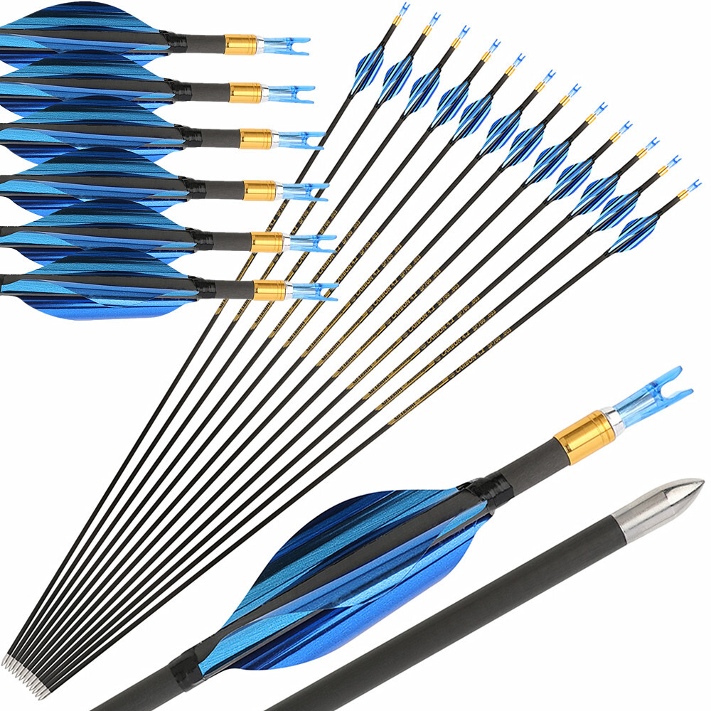 31" Pure Carbon Arrows Spin Vanes ID4.2 SP700-1000 Recurve Compound Bow Hunting - Picture 20 of 23