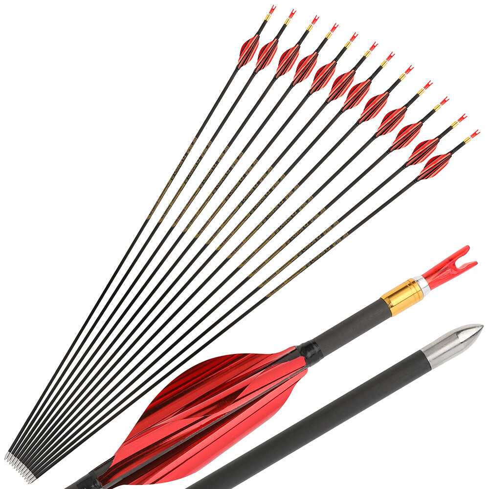 31" Pure Carbon Arrows Spin Vanes ID4.2 SP700-1000 Recurve Compound Bow Hunting - Picture 23 of 23