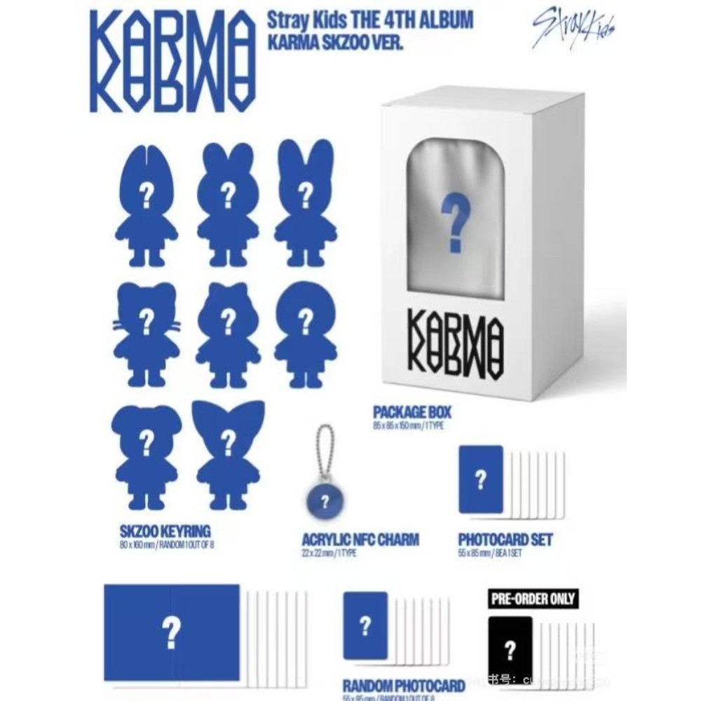 Stray Kids THE 4th Album KARMA SKZOO Ver.(Dolls optional, cards randomly )