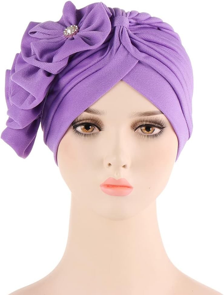 3Pcs Muslim Women Floral Headscarf Bonnet Headwrap Turban Beanie Chemo Cap Hat - Bild 28 von 40