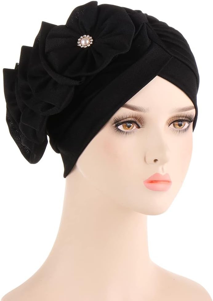 3Pcs Muslim Women Floral Headscarf Bonnet Headwrap Turban Beanie Chemo Cap Hat - Bild 29 von 40