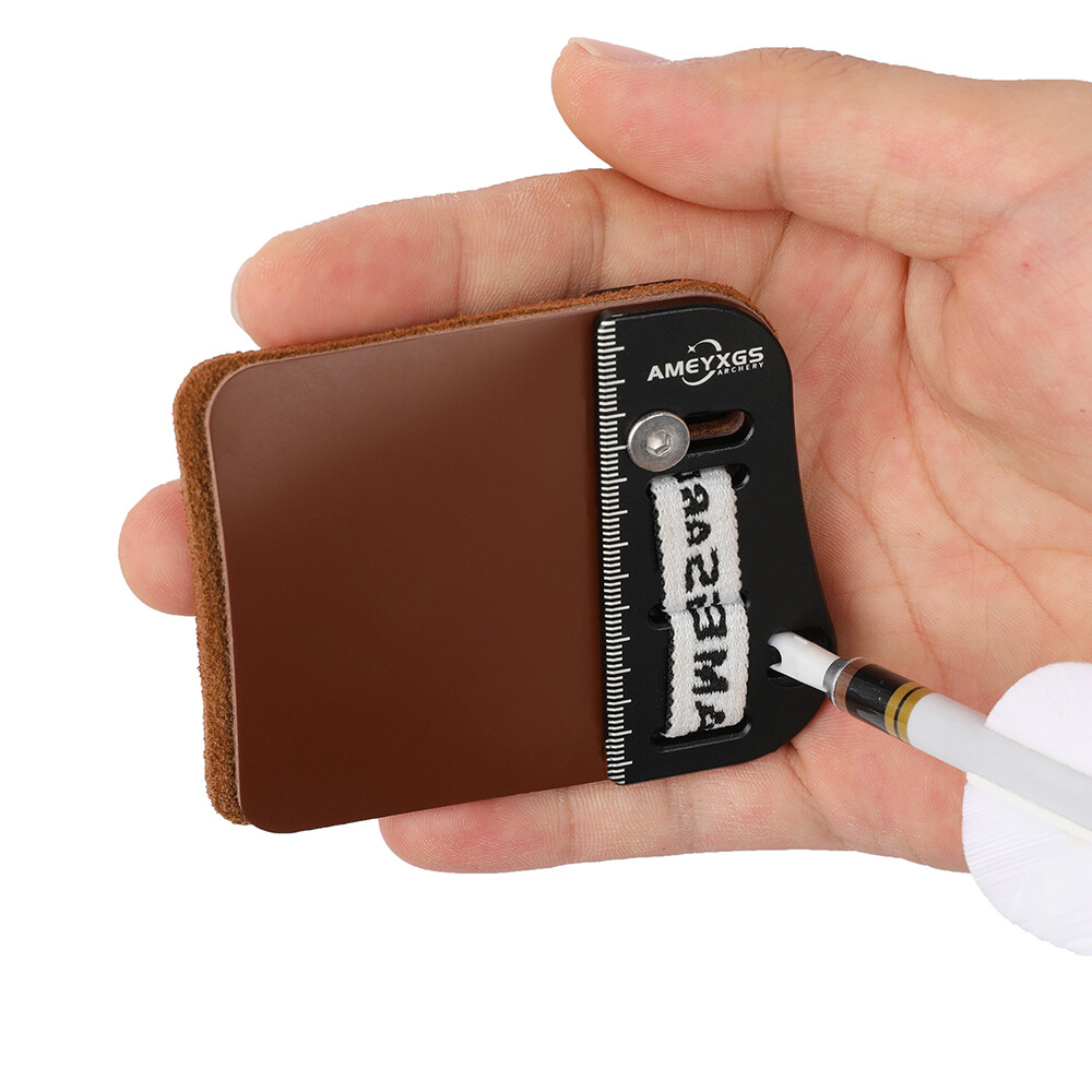 Archery Finger Tab Guard Barebow Protector Gear Cowhide Recurve Bow Hunting RHLH - Picture 14 of 20