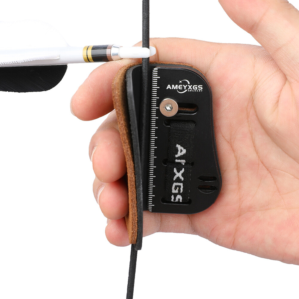 Archery Finger Tab Guard Barebow Protector Gear Cowhide Recurve Bow Hunting RHLH - Picture 16 of 20