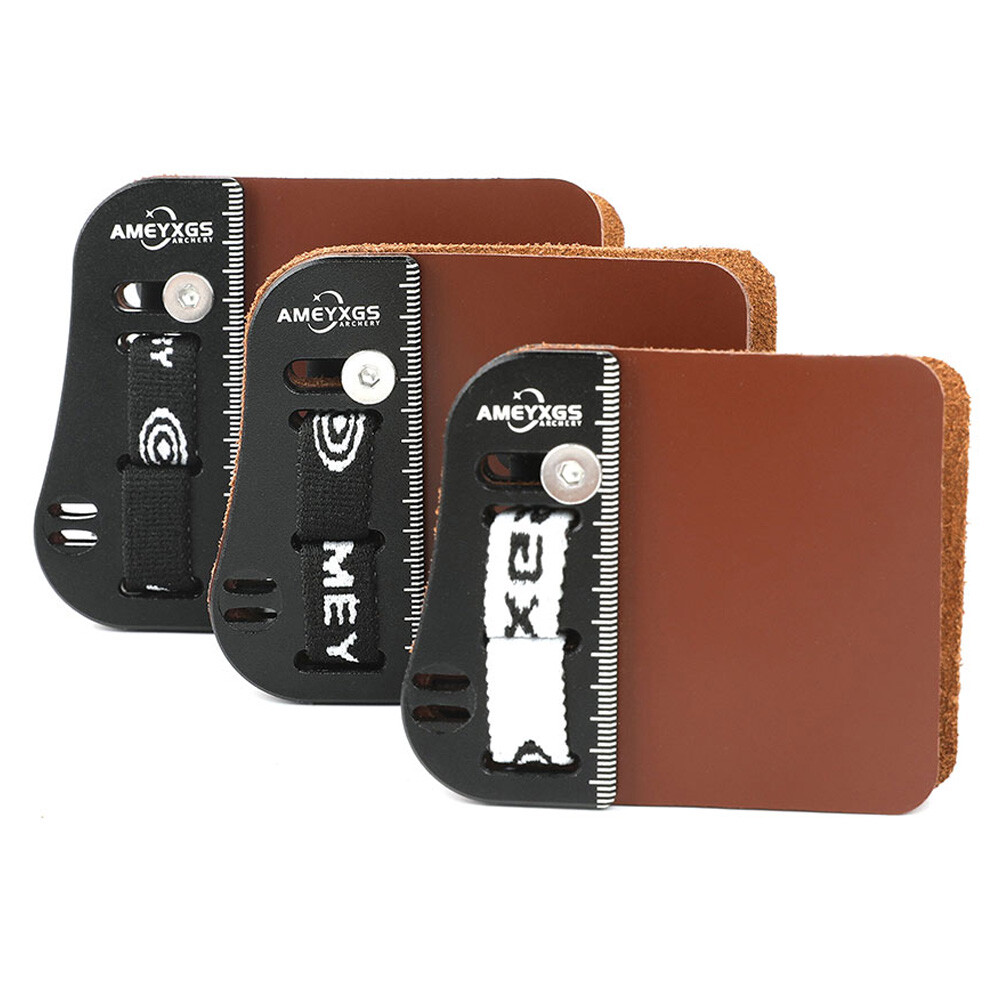 Archery Finger Tab Guard Barebow Protector Gear Cowhide Recurve Bow Hunting RHLH - Picture 17 of 20