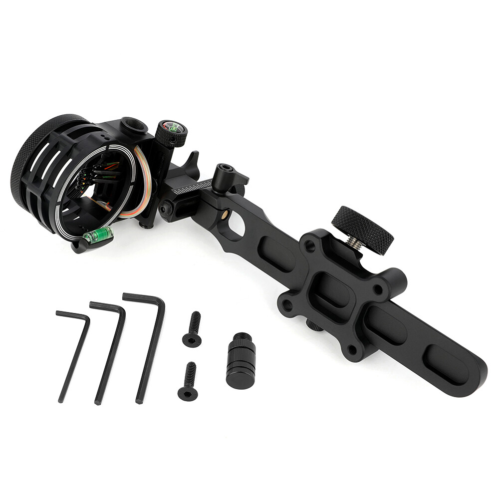 CompoundBow Sight 5 Pin 019" Micro Adjustable 4X 6X 8X Lens Archery Hunting R/LH - Picture 17 of 17