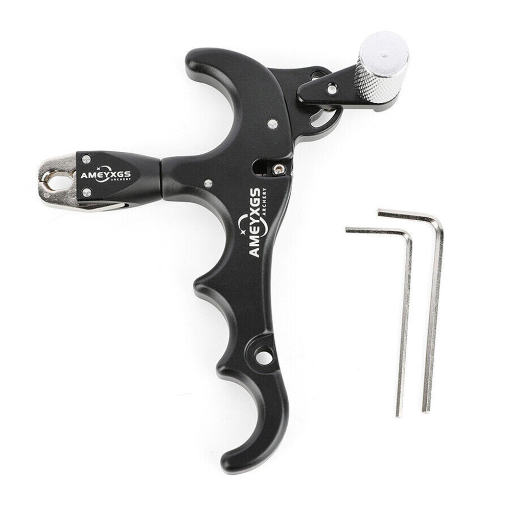 Compound Bow Release Aids Trigger Metal D Loop 4 Finger Archery Arrow Hunting