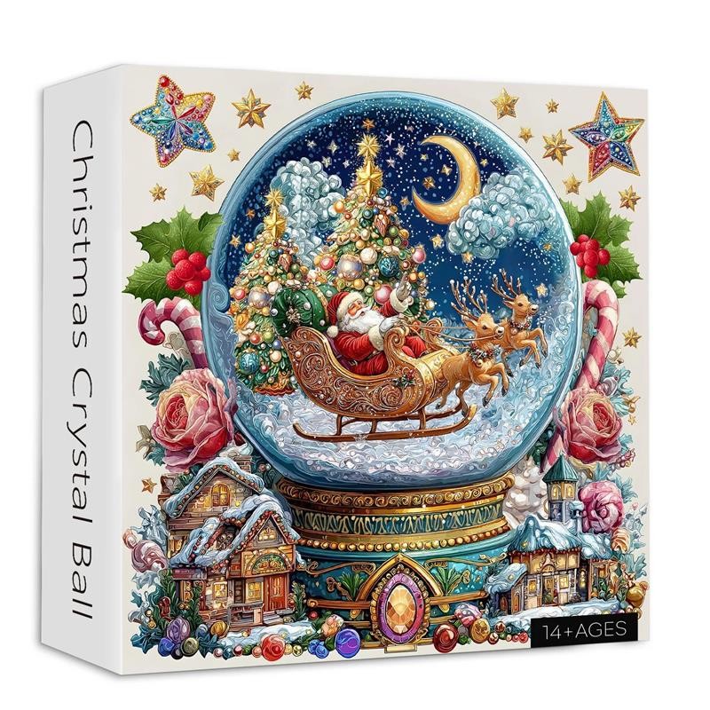 Christmas Crystal Ball Jigsaw Puzzles 1000 Pieces for Adults and Beginner Santa - Bild 18 von 20