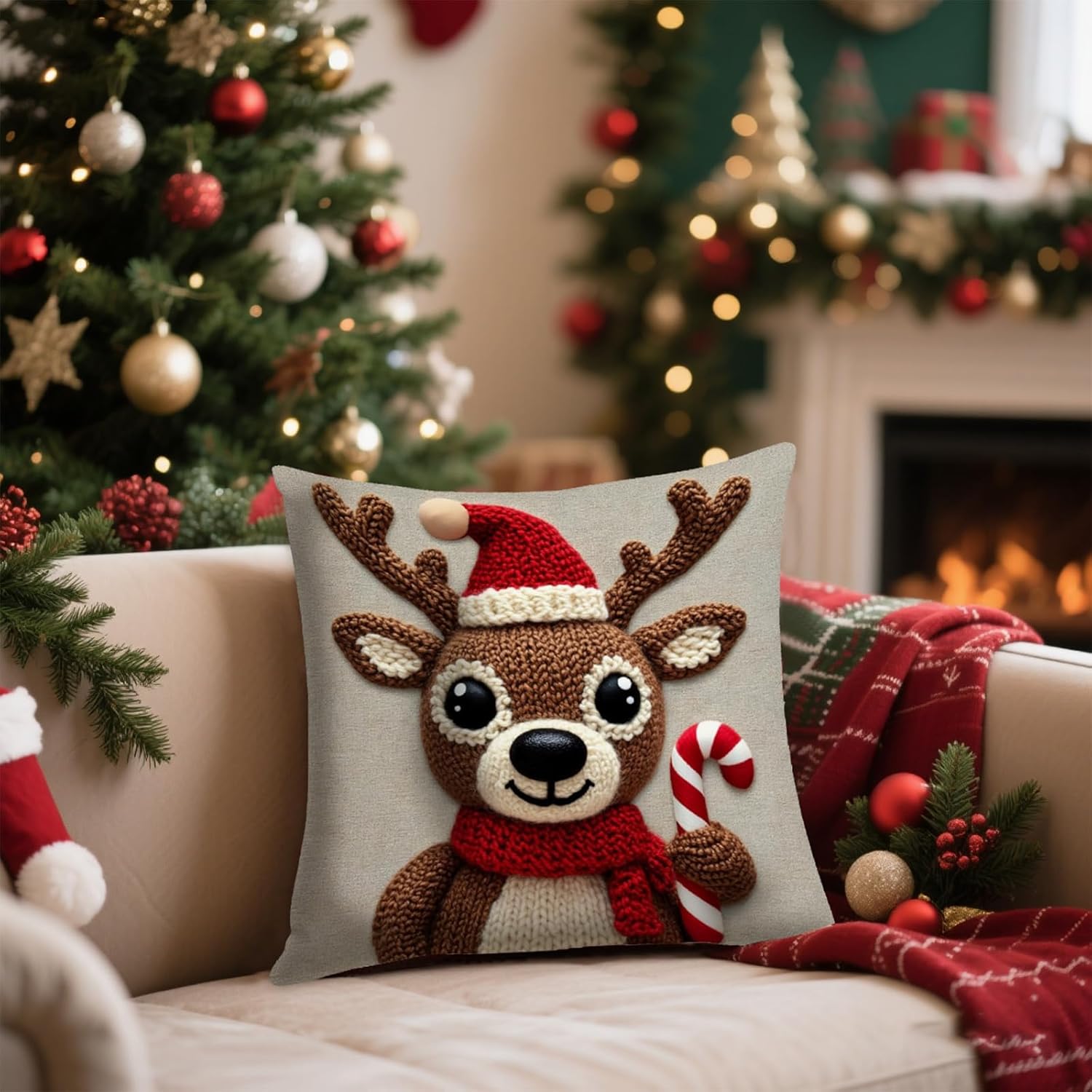 Christmas Collection Pillowcase Festive Holiday Decor for Living Room Sofa Cushi - Bild 25 von 30