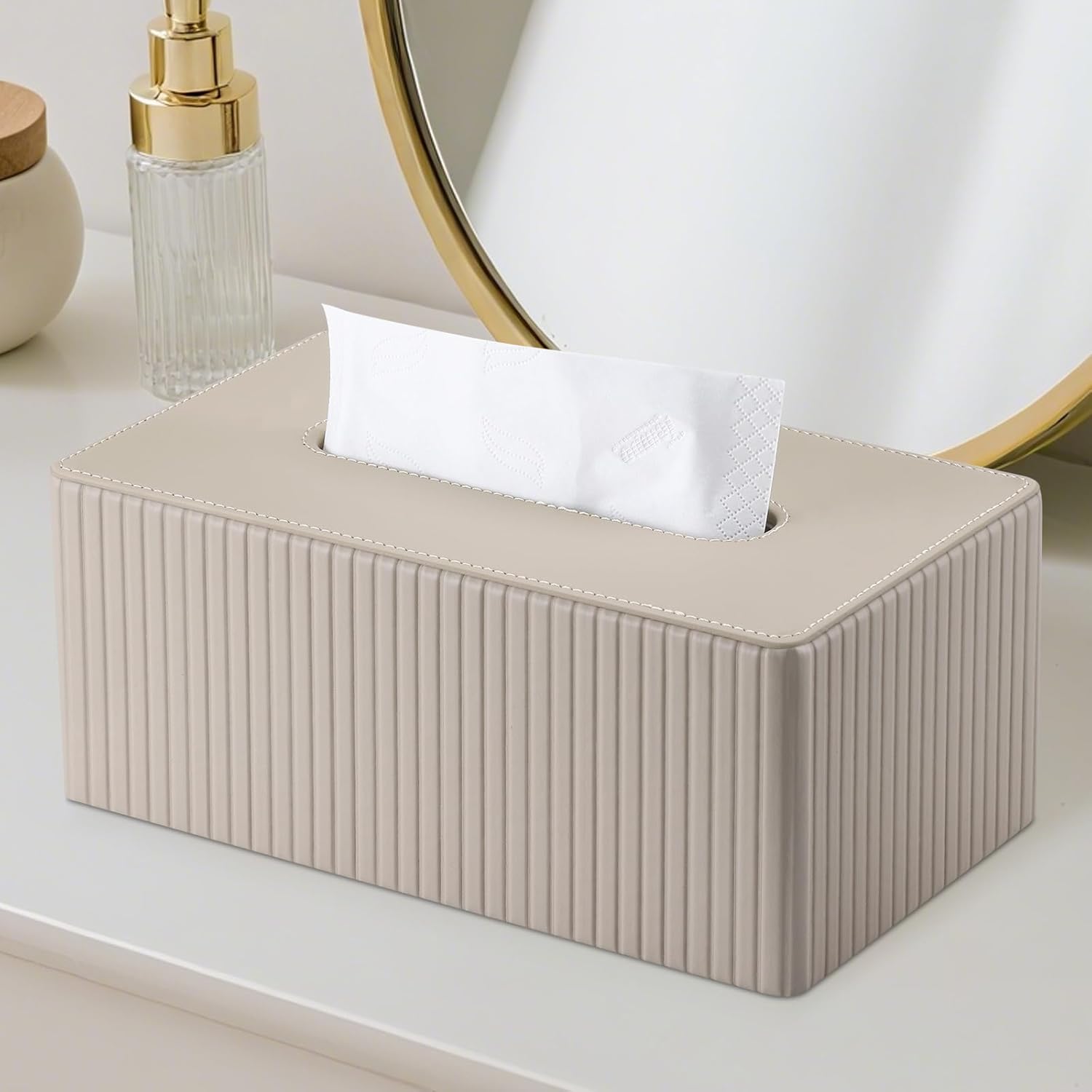 Kosmetiktücherbox Taschentuchbox, Rechteckige Tissue Box Tücherbox für Wohnzimme - Bild 26 von 45